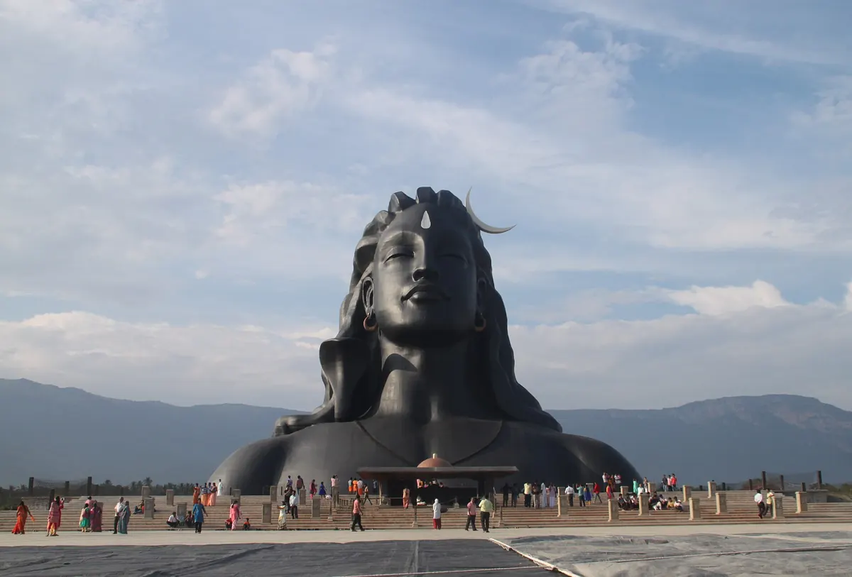 Adiyogi statue at the Isha Yoga Center, Velliangiri foothills, Coimbatore